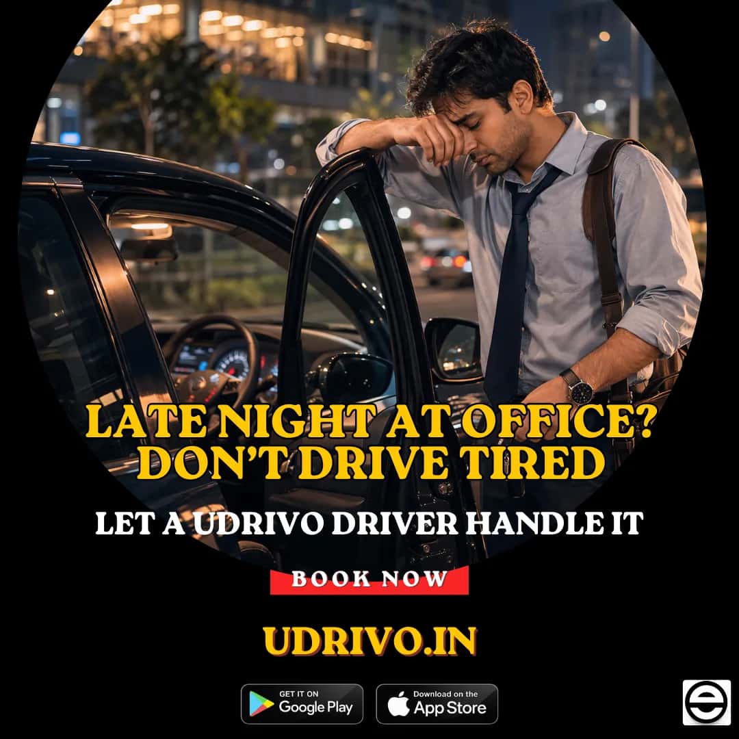 Late Night at Office? Don’t Drive Tired… Book UDrivo